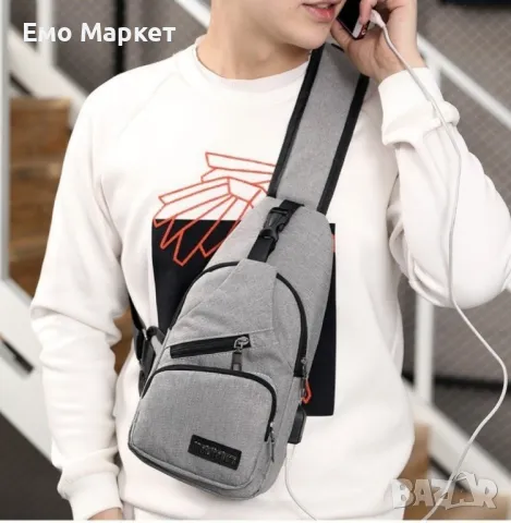 Удобна многофункционална чанта/раница през рамо с USB - 1) С USB порта за зареждане, снимка 9 - Раници - 49214312