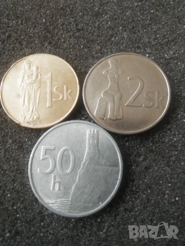 Лот 50хелера,1и2крони 1993г. Словакия