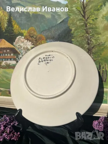 Италианска керамична чиния Клаудио Бернини в перфектно състояние., снимка 3 - Декорация за дома - 49975729