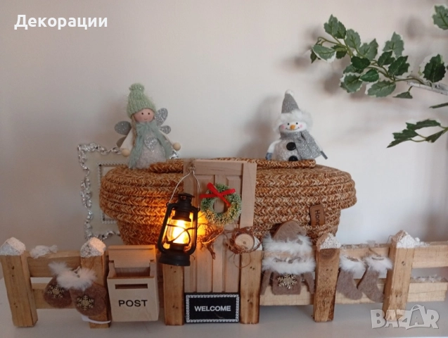 светещ коледен панер от юта