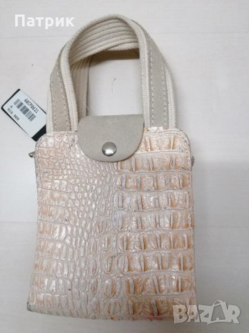 Кожена мини чанта от естествена кожа унисекс Крокодилска кожа, снимка 3 - Чанти - 31403511