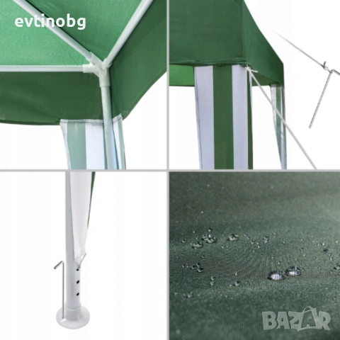 Професионална Сгъваема Градинска Шатра 3х3м – Водоустойчив Павилион, Хармоника, Усилена конструкция, снимка 6 - Градински мебели, декорация  - 53882208