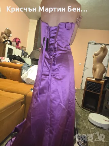 Дълга сатен коприна   рокля. , снимка 15 - Рокли - 40257578