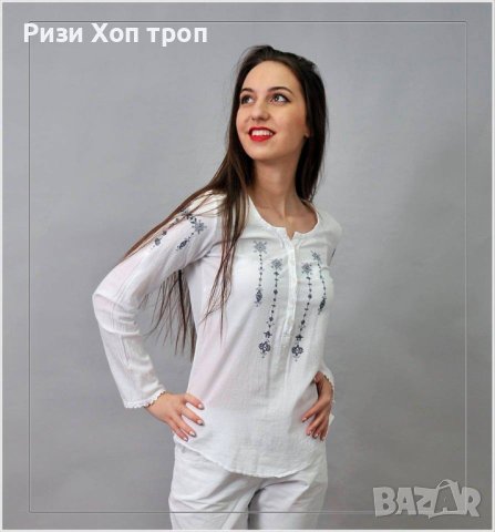 Дамска риза с шевици бродерия 2051, снимка 1 - Ризи - 42043033