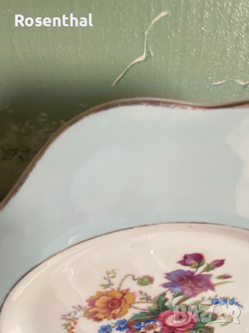 Стар английски десертен сервиз от костен порцелан, снимка 7 - Сервизи - 44678893