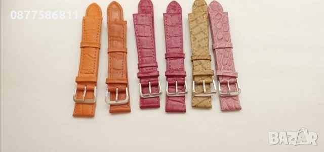 НОВА ЛУКСОЗНА КАИШКА ЗА ЧАСОВНИК ОТ ЕСТЕСТВЕНА КОЖА. КАИШКИ ЗА ЧАСОВНИЦИ ЯРКИ ЦВЕТОВЕ KAISHKA, снимка 5 - Каишки за часовници - 51612140