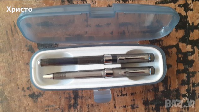 писалка и химикалка комплект в подаръчна кутия метал и пластмаса