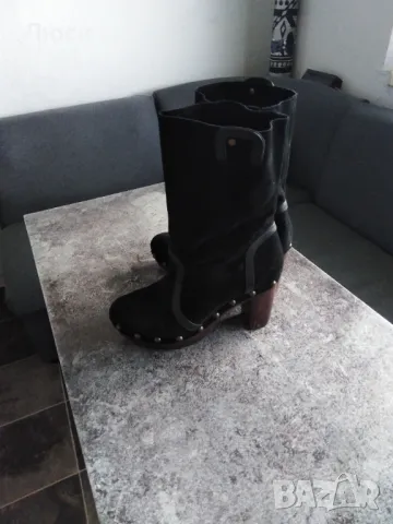 Дамски елегантни ботуши естествен велур , снимка 2 - Дамски ботуши - 49555310