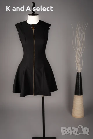 Черна рокля с цип отпред – модел “Stella”