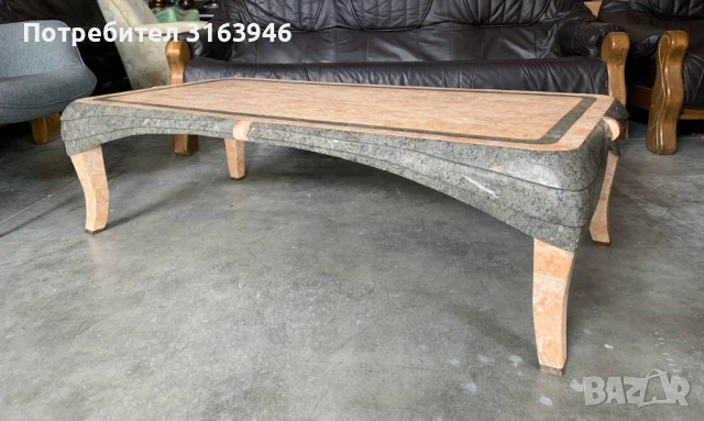 Луксозна дизайнерска маса с имитация на мрамор, приписвана на Maitland-Smith, снимка 3 - Маси - 51062473