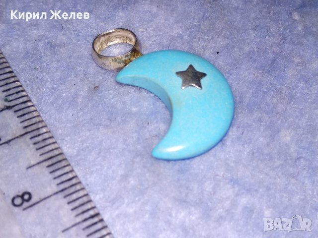 ПОЛУМЕСЕЦ и ЗВЕЗДА РЕТРО АРТ ПЕНДАНТ от СРЕБРО и ВЕНЕЦИАНСКО СТЪКЛО МУРАНО СТАРА РЪЧНА РАБОТА 26827, снимка 10 - Антикварни и старинни предмети - 40524121