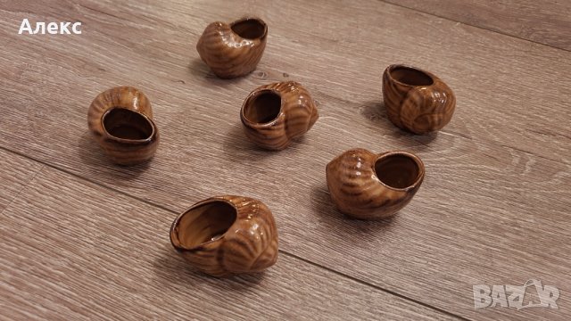 Френски порцеланови охлювчета за шот, 6бр– Неизползвани., снимка 3 - Чаши - 37828907