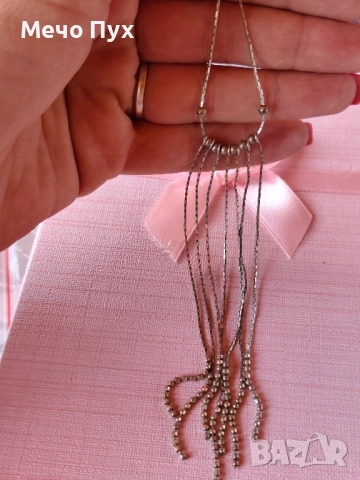 Сребърно колие (354), снимка 5 - Колиета, медальони, синджири - 52107593