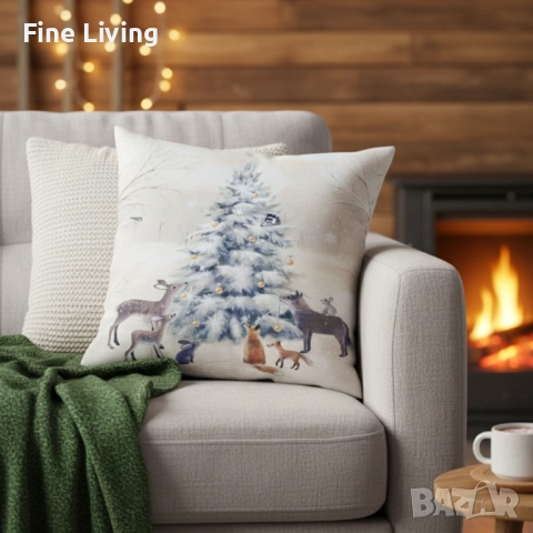 Коледни декоративни калъфки за възглавници – 7 уникални празнични дизайна, 45×45 см - 6бр в комплект, снимка 5 - Декорация за дома - 52073587