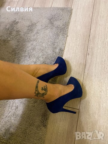 Сини обувки, снимка 7 - Дамски обувки на ток - 31841365