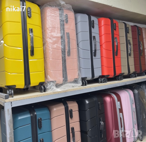 пътнически куфар комплект 3бр 100% ABS удароустойчив лек 4 колела 360°, снимка 10 - Куфари - 44793328