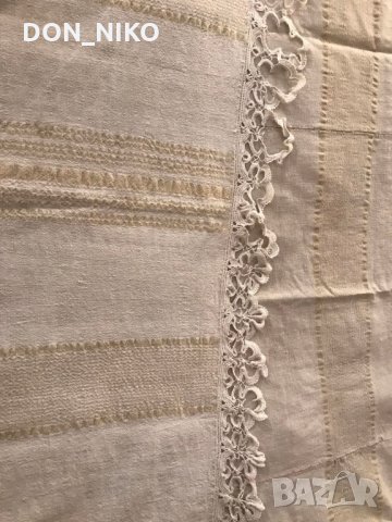 Кенарен Чаршаф с Ръчно изплетена дантела, снимка 2 - Спално бельо - 35121006