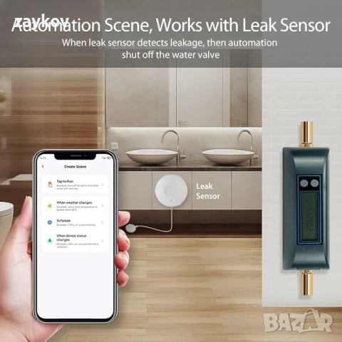 Haozee WiFi интелигентен воден клапан и автоматично изключване, снимка 7 - Друга електроника - 53889813