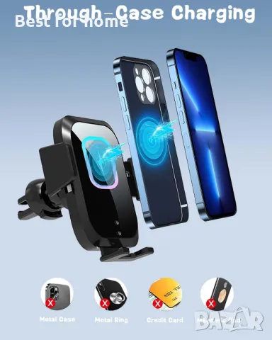 [2 в 1] Безжично зарядно за кола, снимка 5 - Друга електроника - 50087465