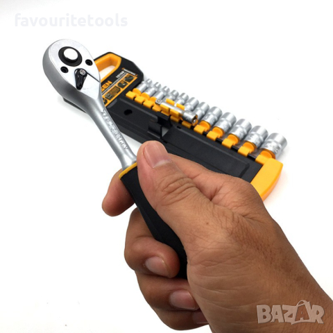 Комплект тресчотка с вложки 1/4" TOLSEN Gripro Industrial 14 части   , снимка 6 - Други инструменти - 39114482