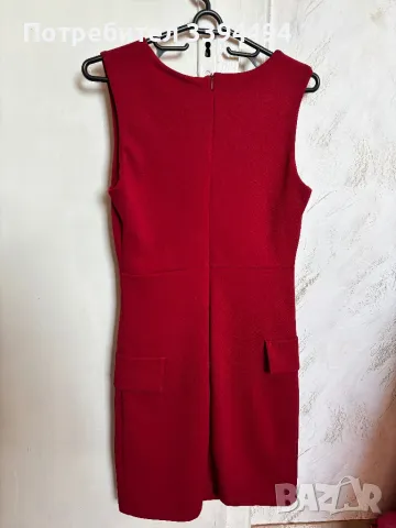Къса елегантна рокля в цвят бордо, снимка 3 - Рокли - 50100418