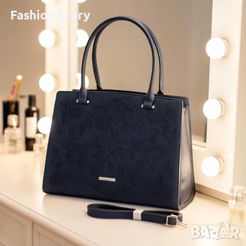 Елегантна дамска чанта с релефен дизайн – стил и практичност в едно, снимка 4 - Чанти - 51860714