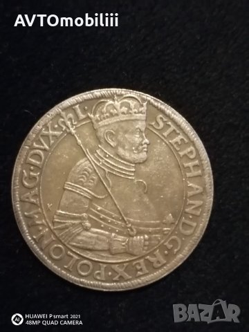 Копие на рядка стара монета с Полски император Стефан Батори 1585 г не магнитна