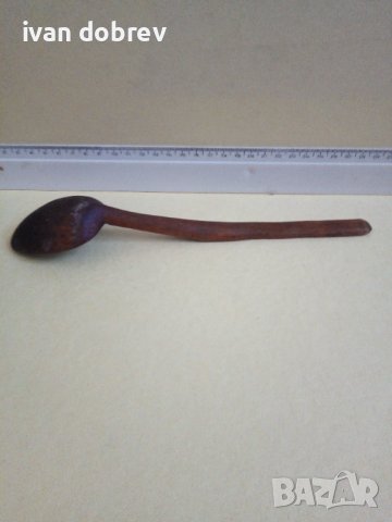 Стара дървена лъжица, черпак, снимка 2 - Антикварни и старинни предмети - 40210622