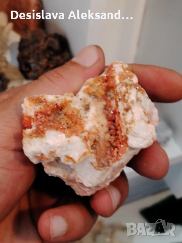 Барит с ванадинит от Мароко , снимка 3 - Колекции - 51376192