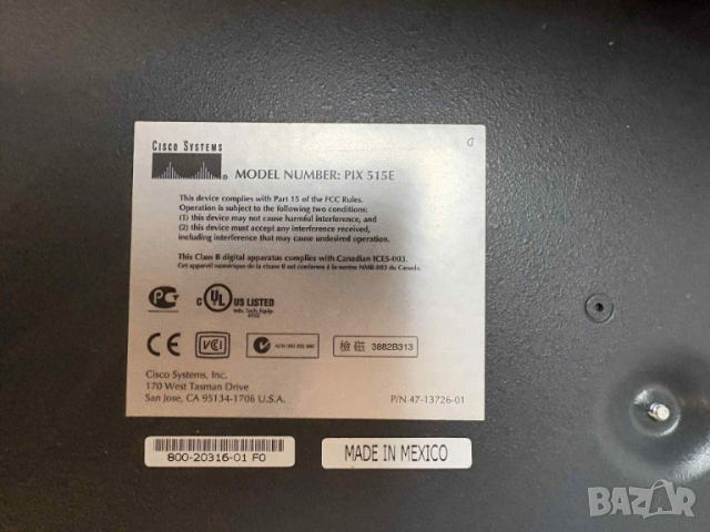 Cisco PIX-515E VPN Network Security Firewall мрежово устройство, снимка 4 - Друга електроника - 51643781