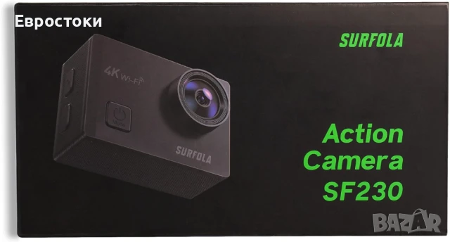 Surfola SF230 Подводна екшън камера 4K 30fps, до 40 метра дълбочина, 20MP, WiFi EIS камера , снимка 2 - Камери - 50812918