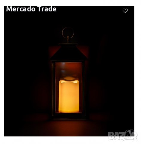 Декоративен фенер Mercado Trade, LED светлина, Със свещ, 30см, Бронз, снимка 2 - Декорация за дома - 39586240