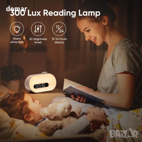 Машина за бял шум с 30 успокояващи звука за сън - димируема нощна лампа с 2 аларми и таймер, снимка 6 - Друга електроника - 50708959