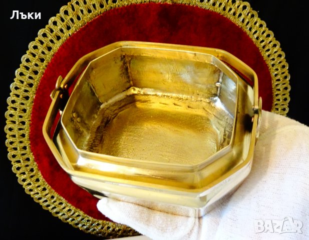 Старинно бронзово кандило,кадило,тамянник,ажур,цветя. , снимка 7 - Антикварни и старинни предмети - 35649140