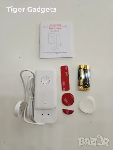 SwitchBot WiFi Water Leak Detector – датчик за течове с 1 м кабел, 100 dB, IP67, снимка 9 - Аларми и датчици - 56225646