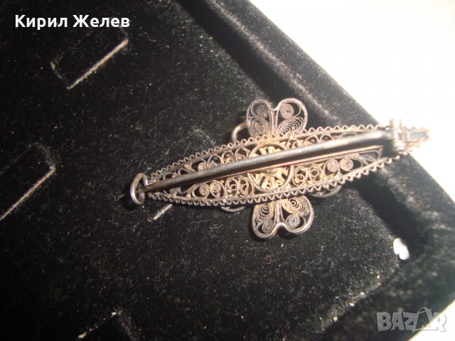 ЮВЕЛИРНО РЪЧНО ИЗРАБОТЕНА СТАРИННА СРЕБЪРНА ФЛОРАЛНА БРОШКА АРТ НУВО РЕТРО АРТ БИЖУ ФИЛИГРАН 17254, снимка 6 - Антикварни и старинни предмети - 31196307
