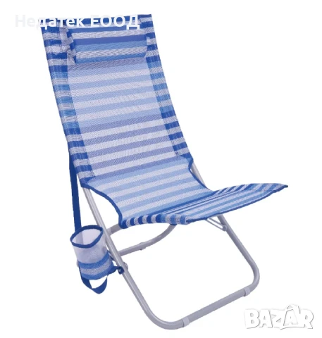 Плажен сгъваем стол, Син, 70x48x78 см.