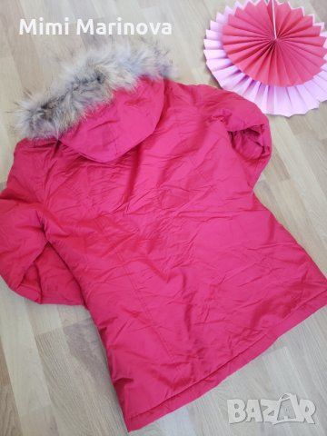 Огнено червенo яке парка Fly с качулка, снимка 3 - Якета - 30494697