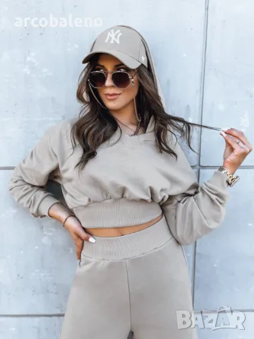 Дамски комплект от две части широки панталони и суичър MINALIA, 2цвята , снимка 7 - Комплекти - 47367898