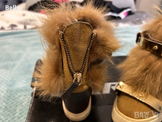 Боти естествен косъм лисица, снимка 3 - Дамски боти - 53323469