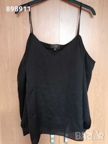 Сатенена риза с голи рамене, снимка 1