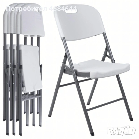 Комплект 4 броя сгъваеми кетъринг столове за градина и събития - удобни и издръжливи, снимка 7 - Столове - 53205066