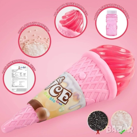 Интерактивна играчка за правене на сапунени мехури, Сладолед, 25 см, Avaleea, снимка 6 - Музикални играчки - 51860937