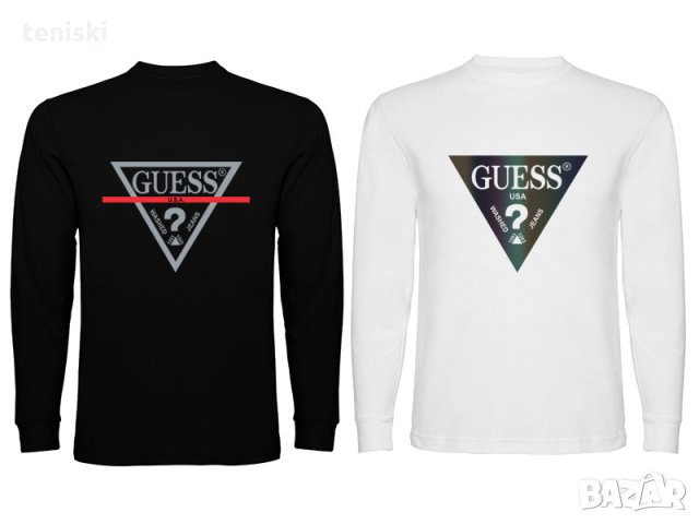 Мъжка блуза тениска GUESS принт Модели,цветове и размери, снимка 2 - Блузи - 30792189