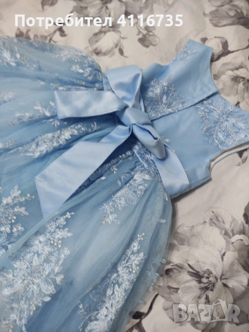 Детска рокля дантела синя, снимка 2 - Детски рокли и поли - 54068637