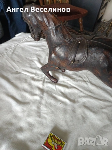 стара фигура кон - кожена, снимка 5 - Антикварни и старинни предмети - 54060150
