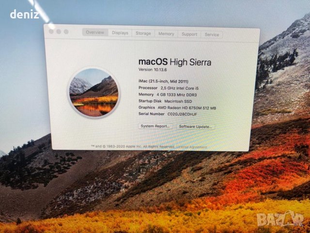 iMac 21,5inch/ 2011, снимка 2 - Работни компютри - 37565784