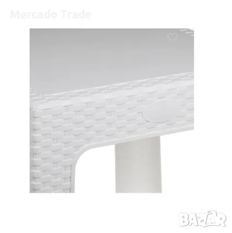 Пластмасова масичка Mercado Trade, За балкон, градина, къмпинг, плаж, Бял, снимка 3 - Маси - 49699843