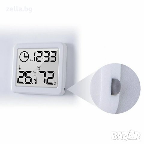Хигрометър и термометър стаята с часовник и голям LCD екран дигитален за измерване на температура вл, снимка 4 - Друга електроника - 36629831