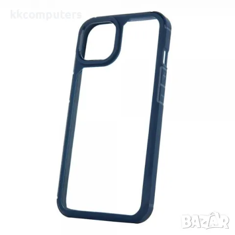 Калъф силикон Shock Прозрачен /Синя рамка/ за Xiaomi Redmi Note 13 Pro 5G Баркод : 3131821, снимка 3 - Калъфи, кейсове - 49881986